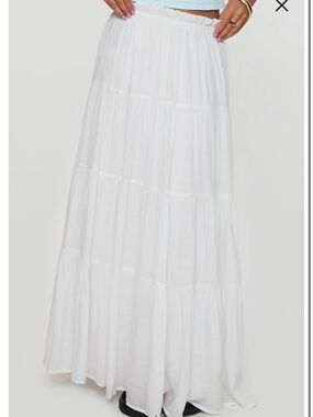 Princess Polly Mya Maxi Skirt- White- US Size 0